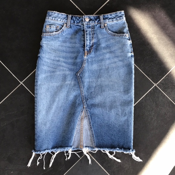 H&m denim midi skirt Clearance